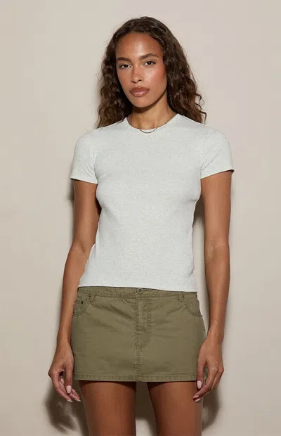 Pacsun Women's Carolyn Cotton Crew Neck T-shirt In Heather Gray