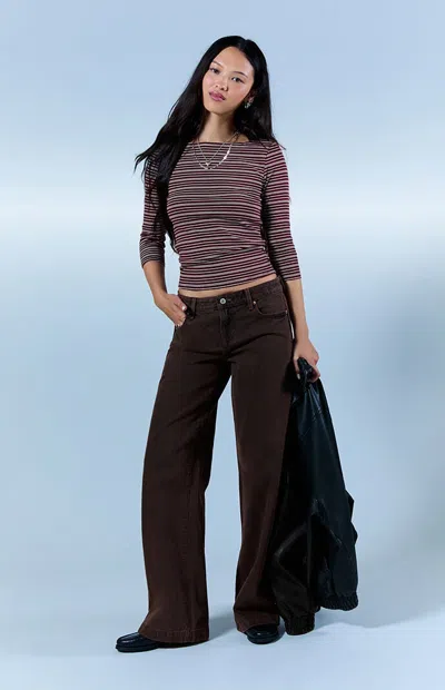 Pacsun Women's Casey Low Rise Baggy Jeans Brown