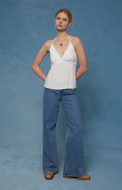 Pacsun Women's Casey Low Rise Baggy Jeans Medium Indigo Wash In Blue