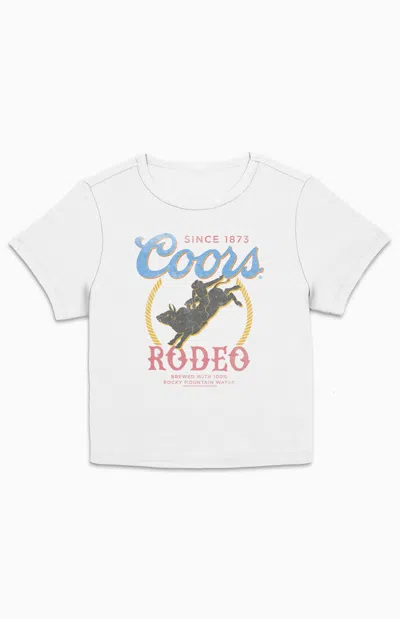 Pacsun Women's Coors Bright Rodeo Cropped T-shirt In Off White In Gray