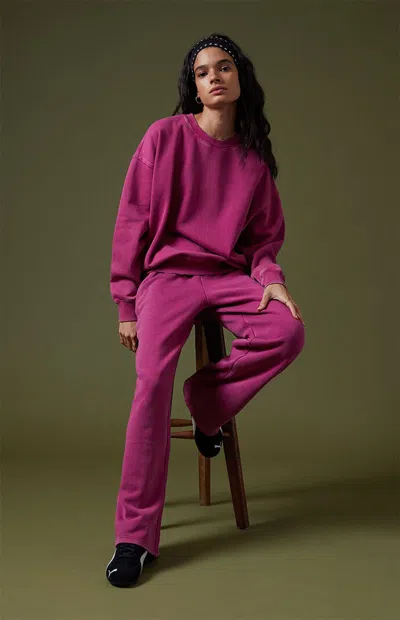 Pacsun Women's Core Crew Neck Sweatshirt In Berry In Purple