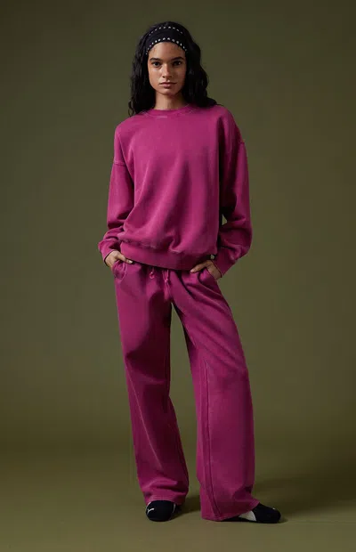 Pacsun Women's Core Vintage Wash Baggy Sweatpants In Berry In Purple