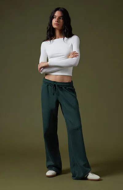 Pacsun Women's Core Vintage Wash Baggy Sweatpants In Forest Grn