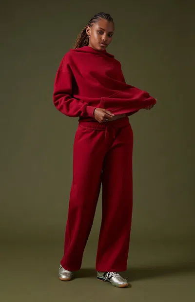 Pacsun Women's Core Vintage Wash Baggy Sweatpants In Red