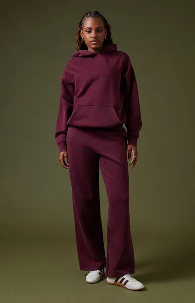 Pacsun Women's Core Vintage Wash Baggy Sweatpants In Wine In Burgundy