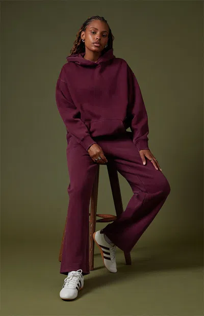 Pacsun Women's Core Vintage Wash Pullover Hoodie In Wine In Burgundy