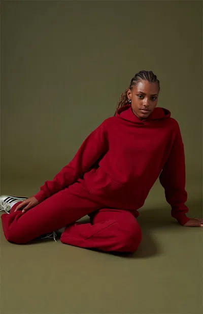 Pacsun Women's Core Washed Pullover Hoodie In Red In Brown