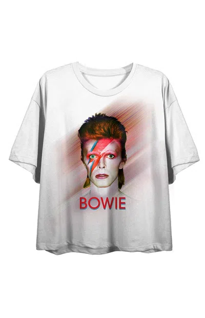 Pacsun Women's David Bowie Cropped T-shirt In White
