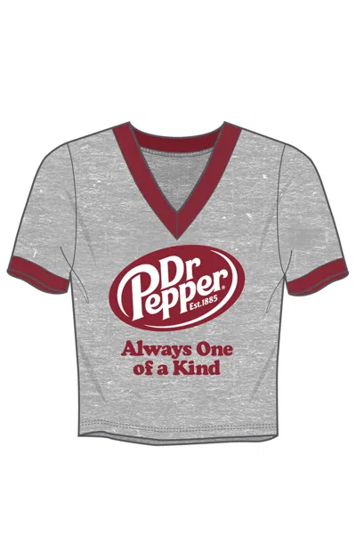 Pacsun Women's Dr Pepper Always One Of A Kind V-neck T-shirt In Gray
