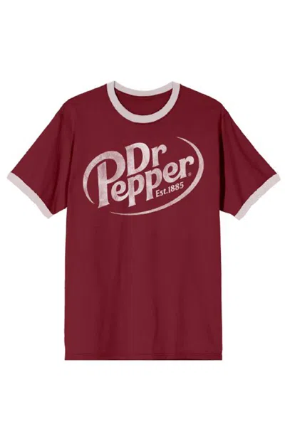Pacsun Women's Dr Pepper Logo Ringer T-shirt In Red