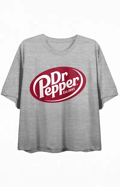 Pacsun Women's Dr. Pepper Logo T-shirt In Heather Grey In Gray