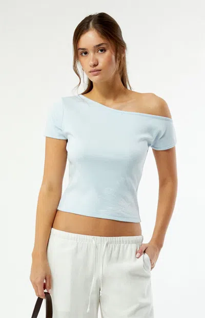 Pacsun Women's Flower Off-the-shoulder Top In Blue