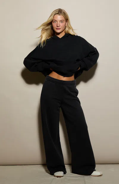 Pacsun Women's Gray Ultra Soft Fleece Baggy Sweatpants In Black
