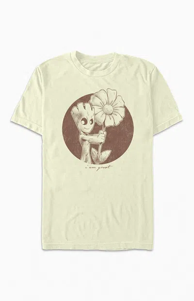 Pacsun Women's Groot Flower T-shirt In Natural In White