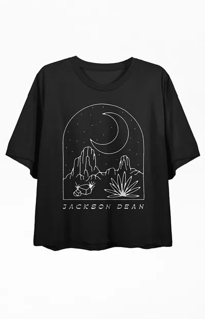 Pacsun Women's Jackson Dean Desert Night Scene Cropped T-shirt In Black