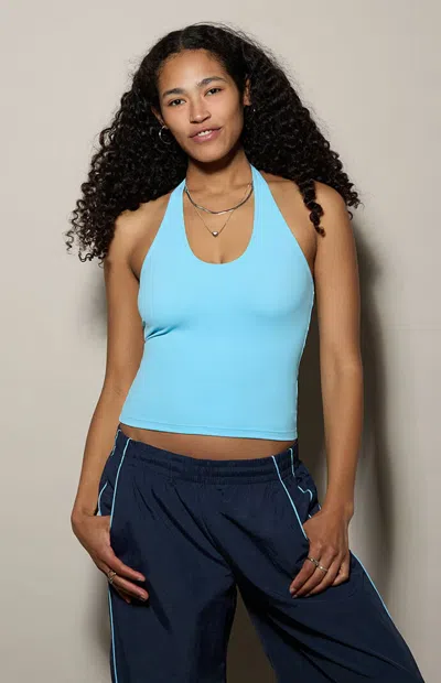 Pacsun Women's Jamie Sleek Halter Top In Light Blue