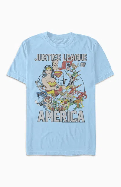 Pacsun Women's Justice League Of America T-shirt In Light Blue