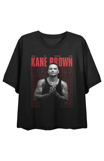 Pacsun Women's Kane Brown Tour Locations Cropped T-shirt In Black