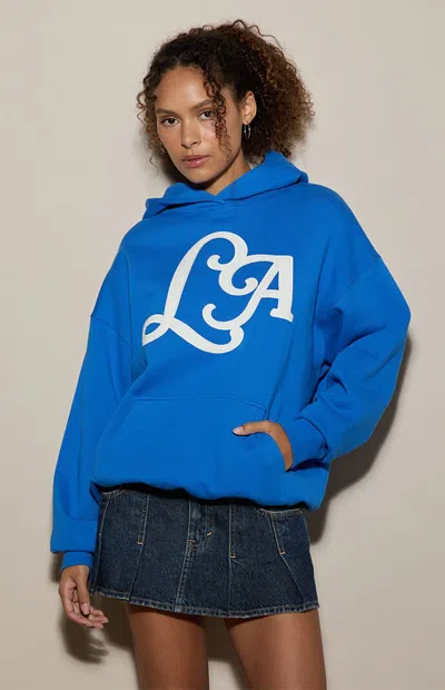 Pacsun Women's La Embroidered Hoodie In Blue