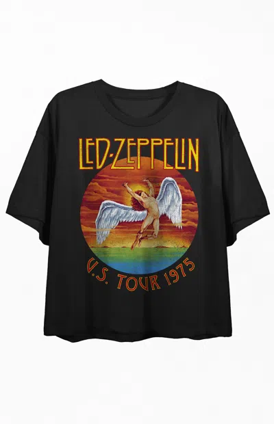 Pacsun Women's Led Zeppelin Us Tour 1975 Cropped T-shirt In Black