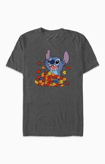 Pacsun Women's Lilo And Stitch Fall Leaf T-shirt In Charcoal In Green