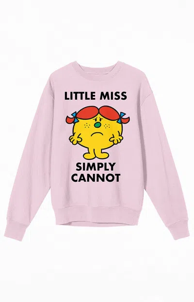 Pacsun Women's Little Miss Simply Cannot Crew Neck Sweatshirt In Pink