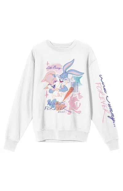 Pacsun Women's Looney Tunes Always Forever Crew Neck Sweatshirt In White