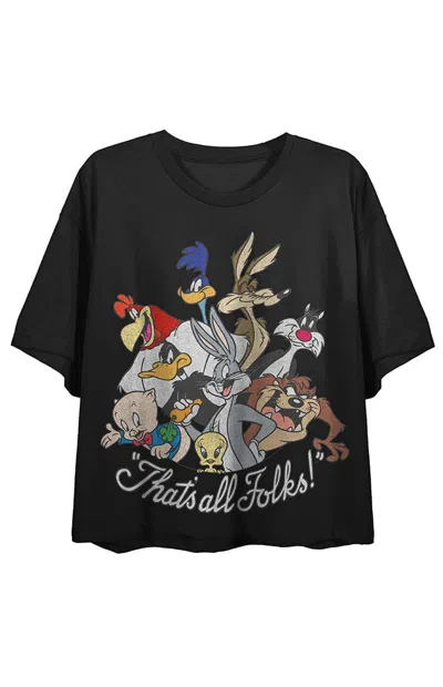 Pacsun Women's Looney Tunes Cropped T-shirt In Black