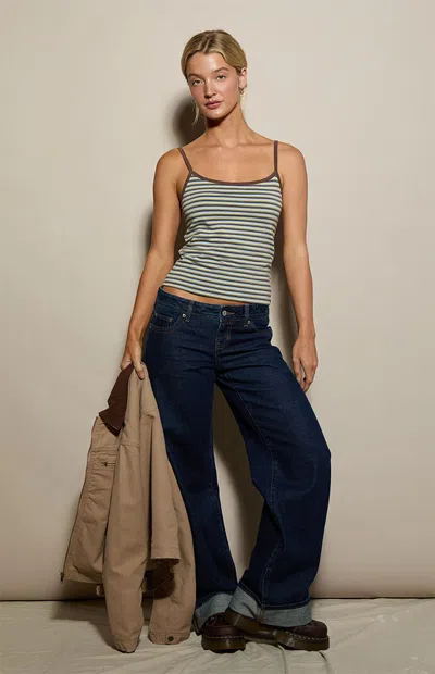 Pacsun Women's Lottie Tank Top In Blue/yellow