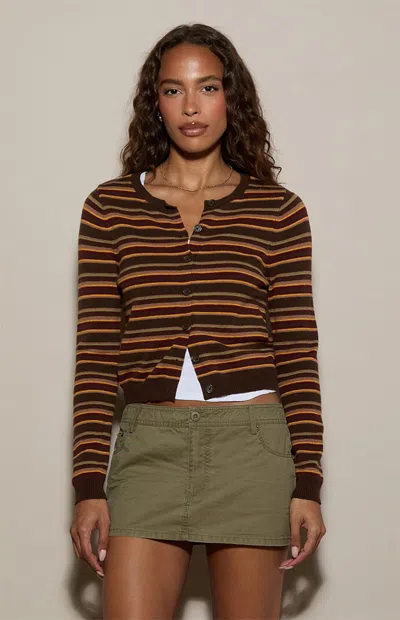 Pacsun Women's Marley Button Down Cardigan In Stripe