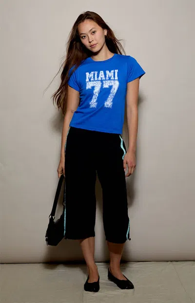 Pacsun Women's Miami 77 Relaxed T-shirt In Blue