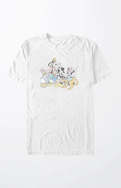 Pacsun Women's Mickey & Friends Group T-shirt In White