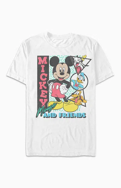Pacsun Women's Mickey & Friends Shapes T-shirt In White