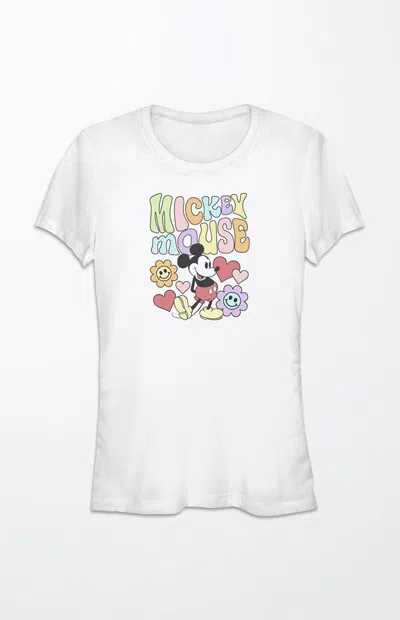 Pacsun Women's Mickey Mouse Floral T-shirt In White