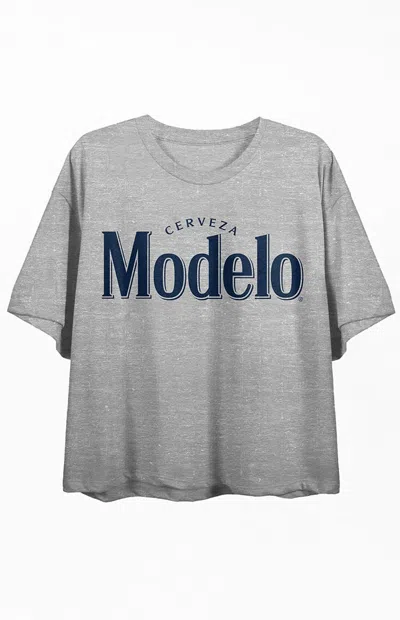 Pacsun Women's Modelo It's What You're Made Of Cropped T-shirt In Heather Grey In Gray