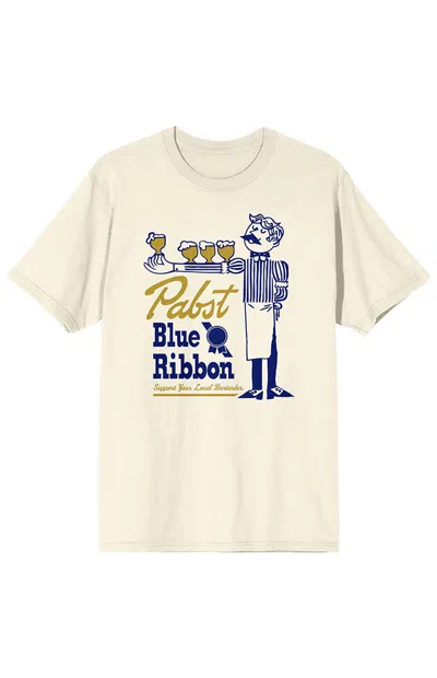 Pacsun Women's Pabst Blue Ribbon Bartender T-shirt In Off White