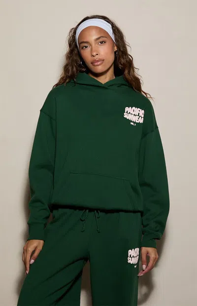 Pacsun Women's Pacific Sunwear Bubble Puff Graphic Hoodie In Green
