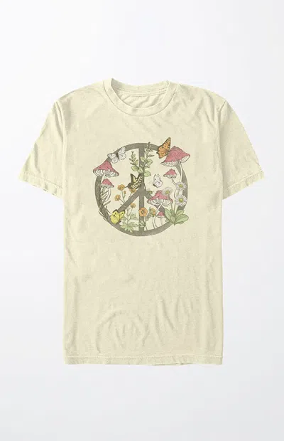 Pacsun Women's Peace Mushrooms T-shirt In Natural In Neutral