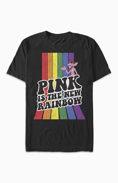 Pacsun Women's Pink Panther Rainbow T-shirt In Black In Multi