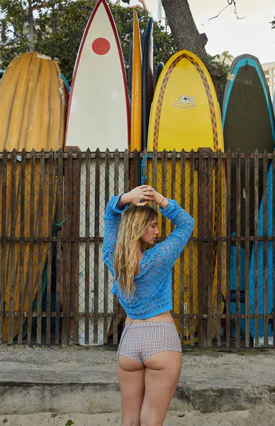 Pacsun Women's Plaid Reina Swim Shorts In Multi