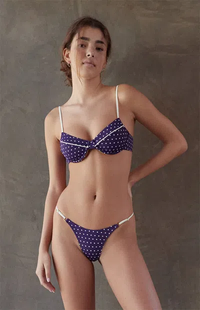Pacsun Women's Polka Dot Shiloh Underwire Bralette Bikini Top In Multi