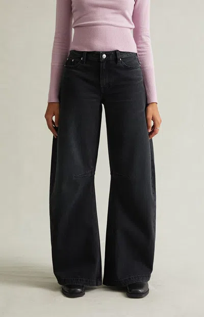 Pacsun Women's Remi Baggy Barrel Jeans Knee Dart Black