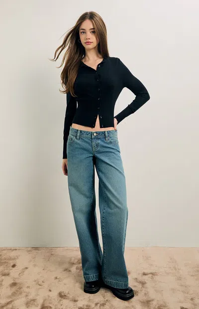 Pacsun Women's Remi Button Down Cardigan In Black