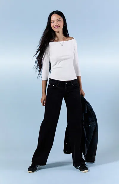 Pacsun Women's Sammy Ultimate Low Rise Straight Leg Jeans Black