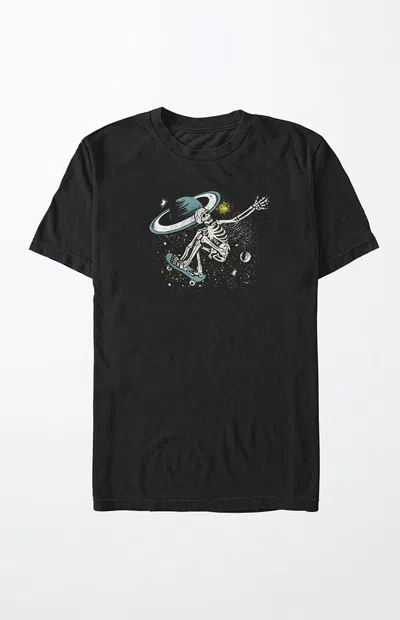 Pacsun Women's Skeleton Space Skater T-shirt In Black