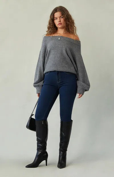 Pacsun Women's Skinny Jeans Stretch Dark Blue In Rinse Denim