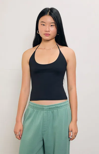 Pacsun Women's Sleek Scoop Halter Top In Black