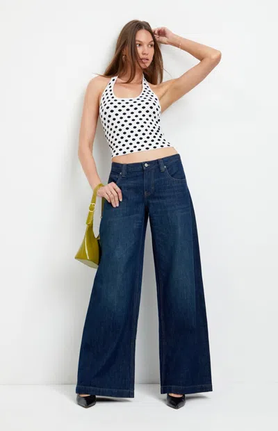 Pacsun Women's Sloane Low Rise Ultra Baggy Jeans Dark Blue In Rinse Denim