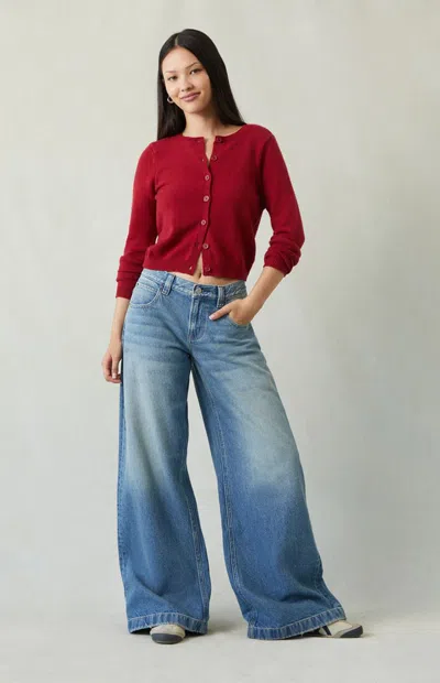 Pacsun Women's Sloane Low Rise Ultra Baggy Jeans Medium Blue In Medium Indigo