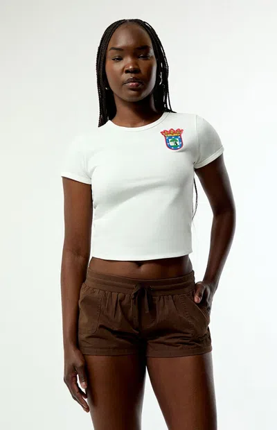 Pacsun Women's Soccer Madrid Skimmer T-shirt In White